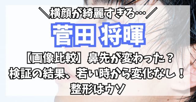 【画像比較】菅田将暉は鼻先が変わったのか検証！若い時から変化なしで整形はウソ